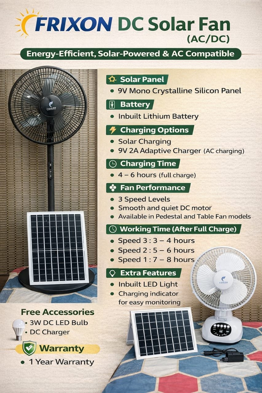 Frixon solar dc fan